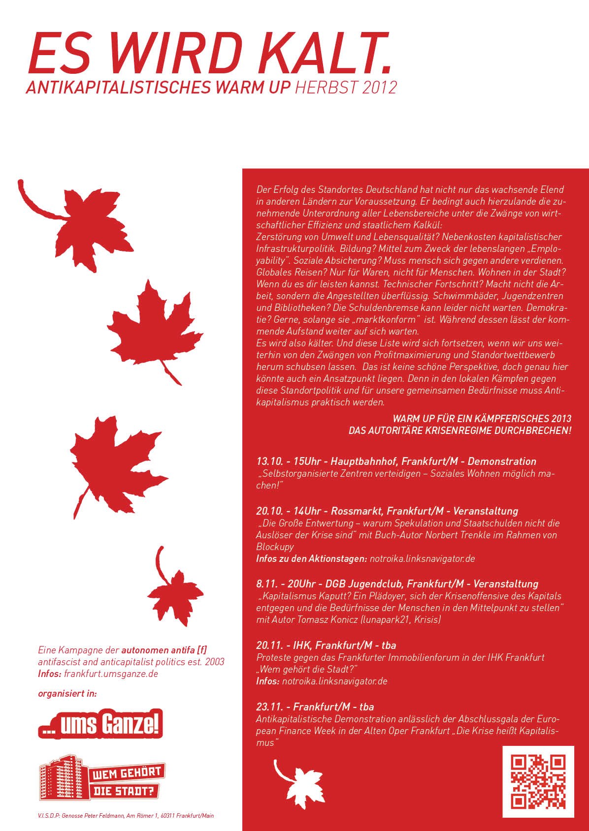 [f]: Es wird kalt… – antikapitalistisches „warm up“ Herbst 2012