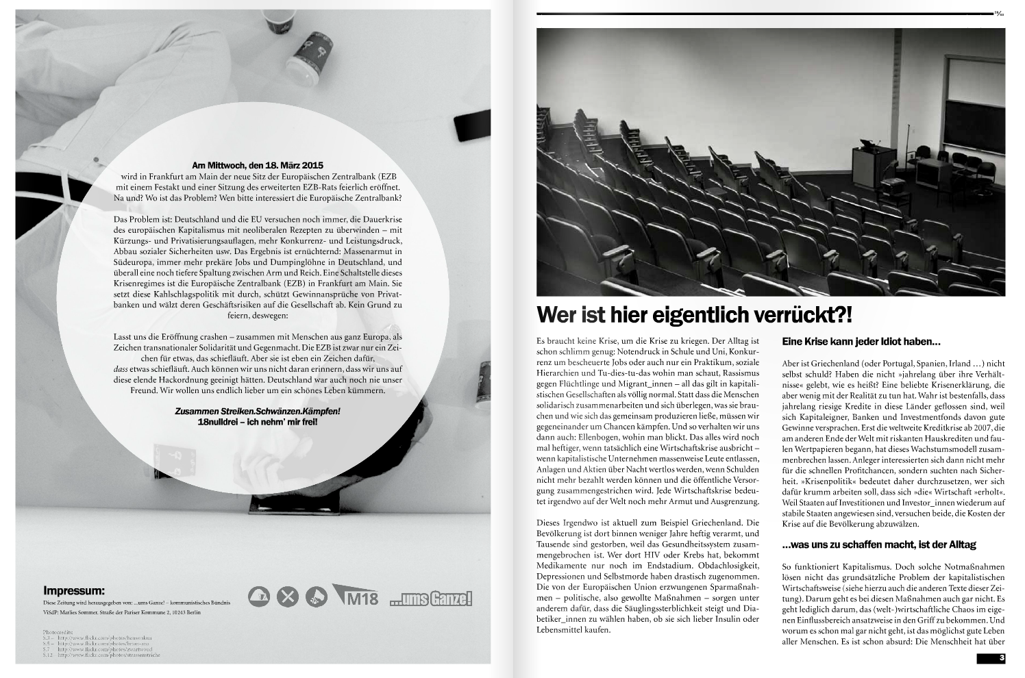 Out Now: Zeitung gegen die EZB-Eröffnung